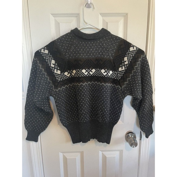 VTG Christopher & Banks Sweater Womens Small Wool Cotton Blend Geometric Striped - Picture 2 of 8